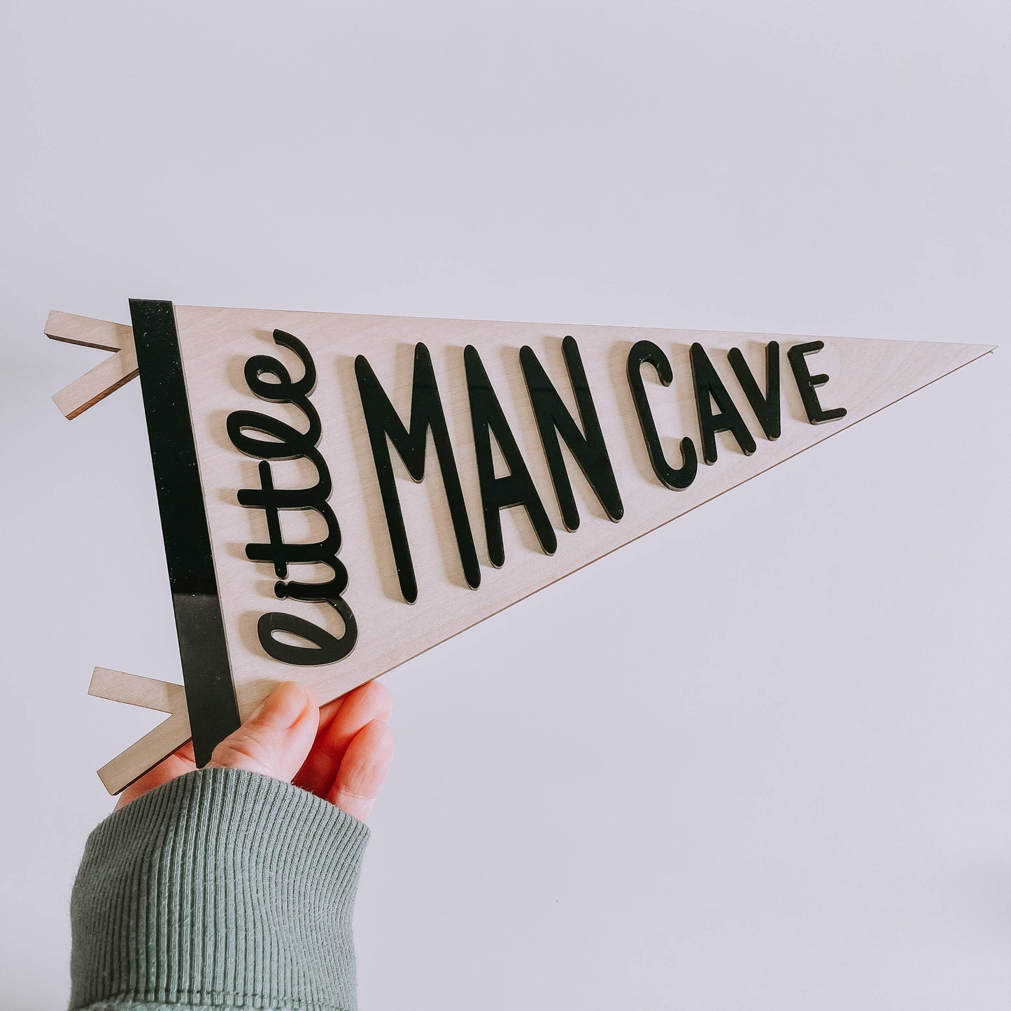 Little Man Cave Wooden Banner