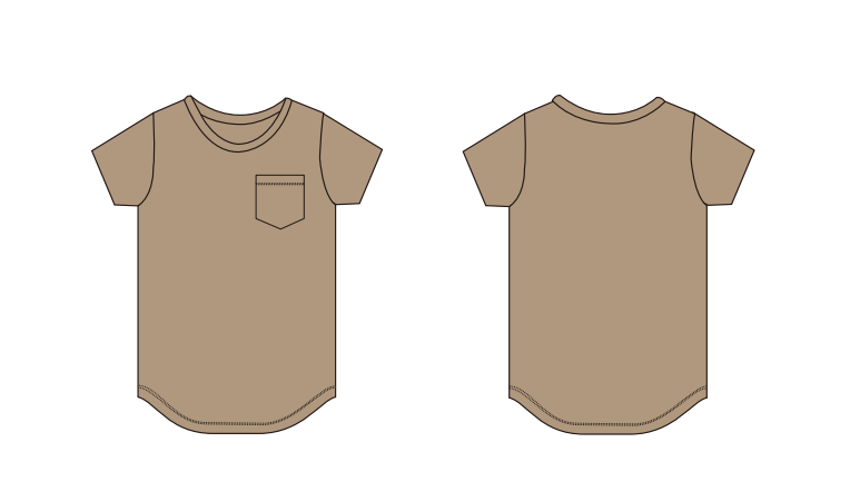 Curved-Hem Pocket Tee - Desert Tan