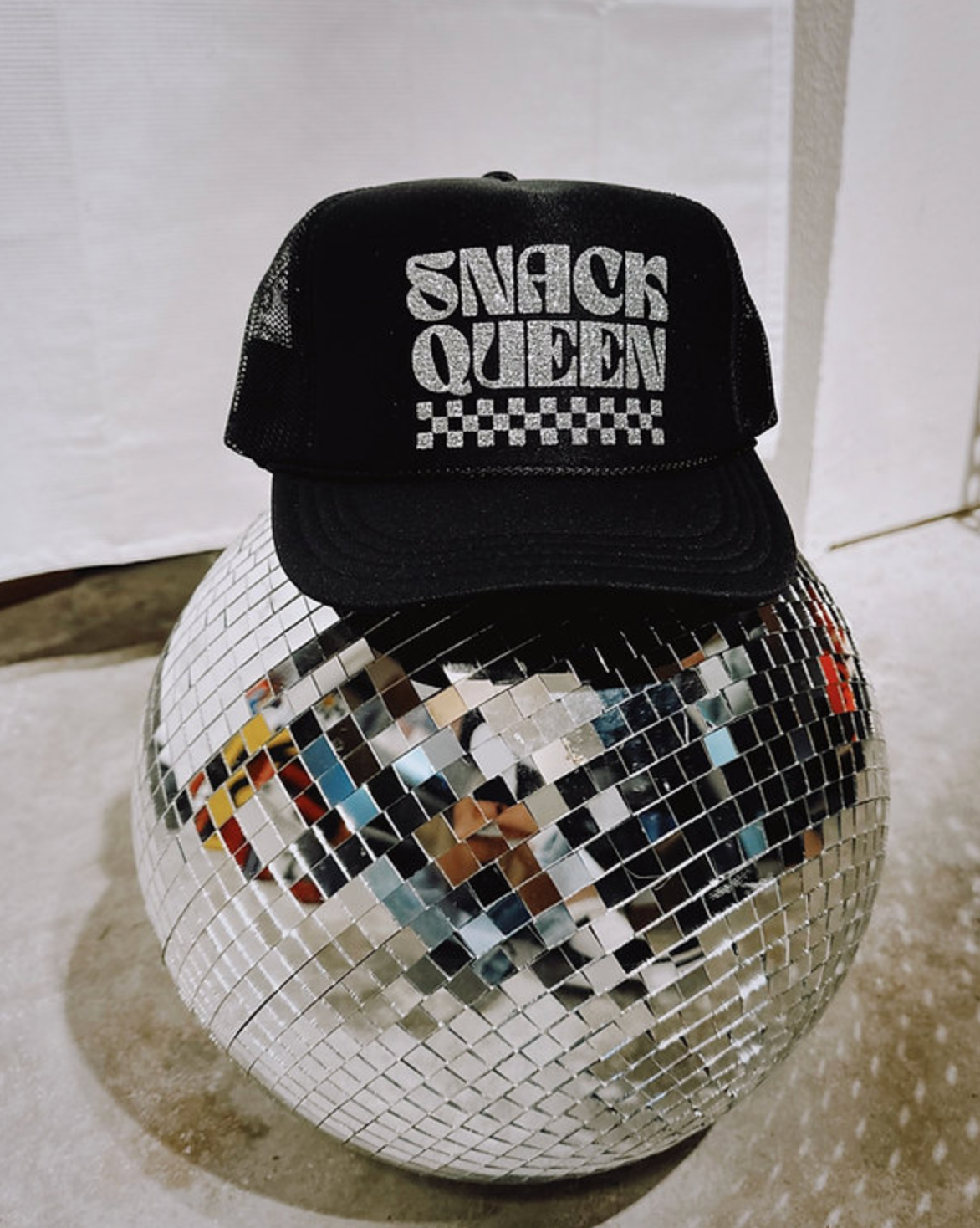 Snack Queen Glitter Trucker Hat