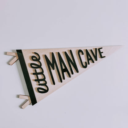 Little Man Cave Wooden Banner